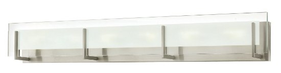 Picture of 7w Bath Latitude LED Clear Beveled Inside-Etched Brushed Nickel Bath Six Light