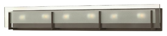 Foto para 60w Bath Latitude G-9 Clear Beveled Inside-Etched Oil Rubbed Bronze Bath Six Light