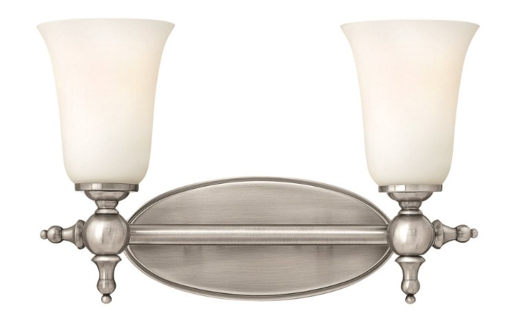 Picture of 100w Bath Yorktown MED Etched Opal Antique Nickel Bath Two Light