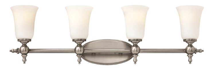 Picture of 100w Bath Yorktown MED Etched Opal Antique Nickel Bath Four Light