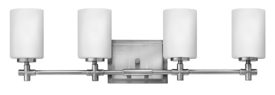 Picture of 100w Bath Laurel MED Etched Opal Brushed Nickel Bath Four Light