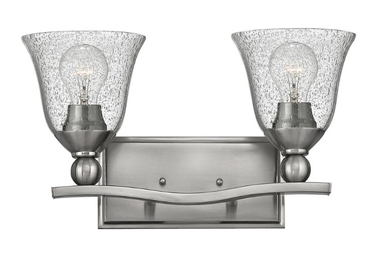Picture of 100w Bath Bolla MED Clear Seedy Brushed Nickel Bath Two Light