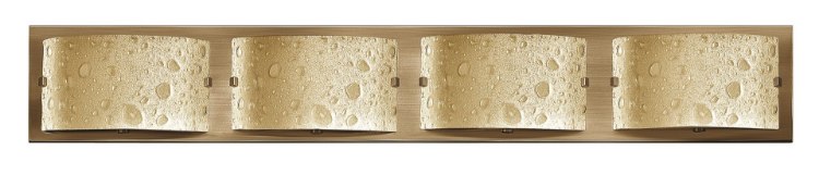 Foto para 60w Bath Daphne G-9 Amber Etched Bubble Art Brushed Bronze Bath Four Light