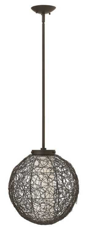 Foto para 100w Mini-Pendant Spago MED Etched Opal Vintage Bronze