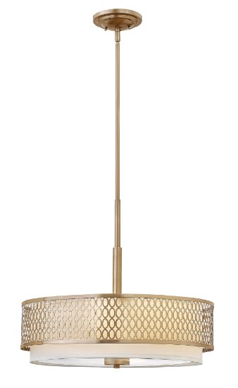 Foto para 100w Chandelier Jules MED Etched Lens Brushed Gold Inverted Pendant