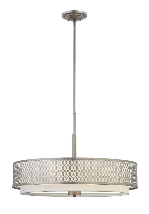 Foto para 100w Chandelier Jules MED Etched Lens Brushed Nickel* Inverted Pendant