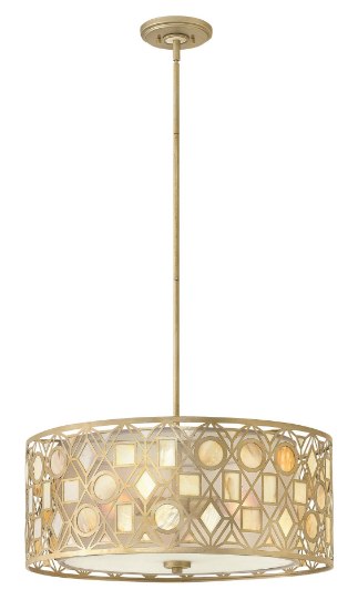 Foto para 100w Chandelier Isla MED Silver Leaf* Single Tier Stem Hung