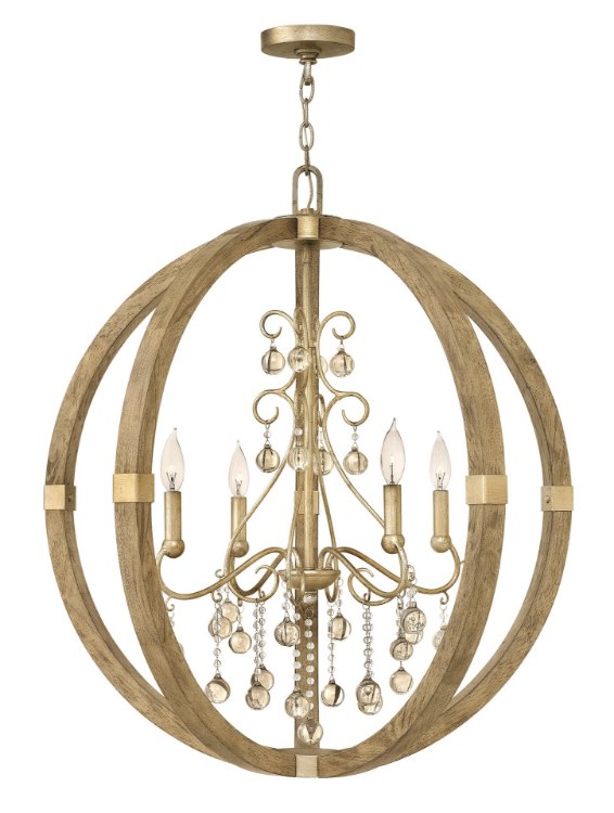Picture of 60w Foyer Abingdon CAND Silver Leaf* Single Tier Foyer