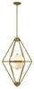 Picture of 100w Foyer Spectra MED White Etched Sphere Retro Brass Stem Hung Foyer