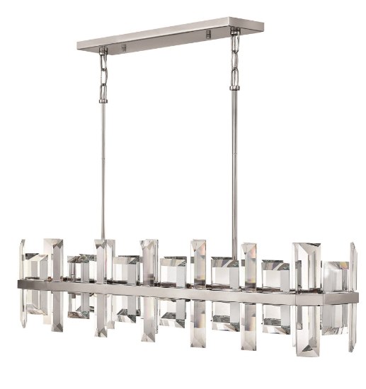 Foto para 60w Chandelier Odette CAND Polished Nickel* Stem Hung Linear