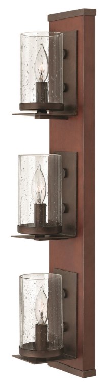 Picture of 60w Sconce Jasper CAND Clear Seedy Rustic Iron* Three Light Sconce