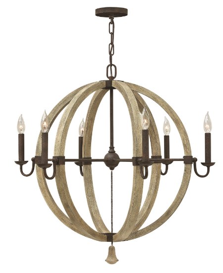 Foto para 60w Chandelier Middlefield CAND Iron Rust* Single Tier Foyer