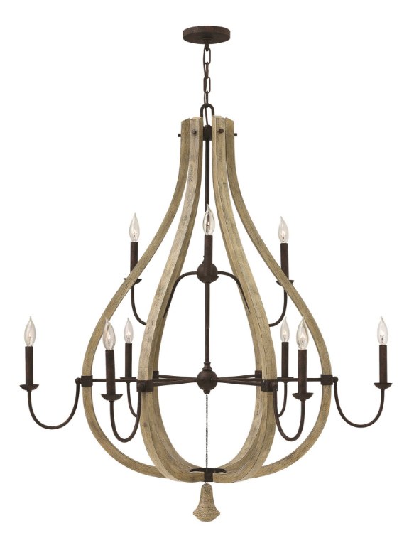 Picture of 60w Chandelier Middlefield CAND Iron Rust* Two Tier Foyer
