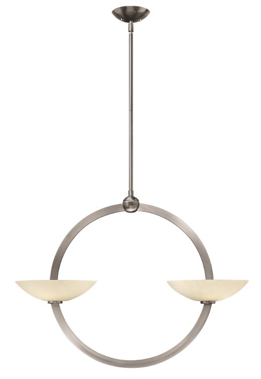 Picture of 60w Chandelier Method G-9 Etched Opal Brushed Nickel* Stem Hung Foyer