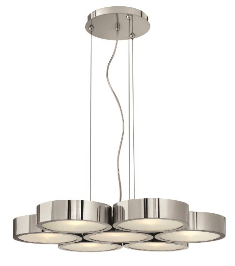 Picture of 60w Chandelier Broadway G-9 Etched Polished Aluminum Single Tier