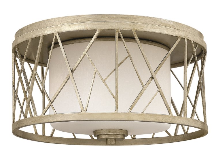 Picture of 75w Foyer Nest MED White Scavo Silver Leaf* Flush Mount