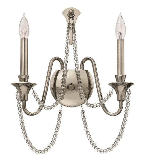 Picture of 60w Sconce Cortina CAND Polished Nickel* Two Light Sconce