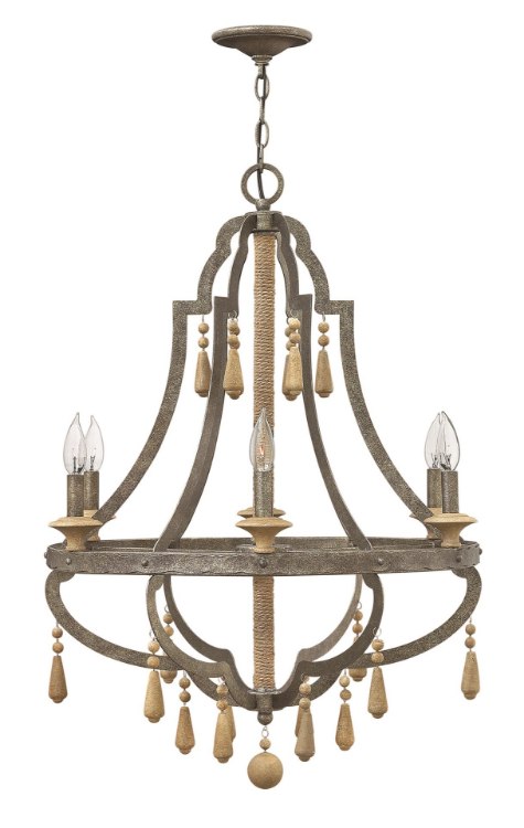 Foto para 60w Chandelier Cordoba CAND Distressed Iron Single Tier