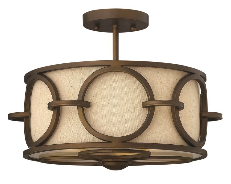 Foto para 100w Foyer Pandora MED Brushed Cinnamon Semi-flush Mount