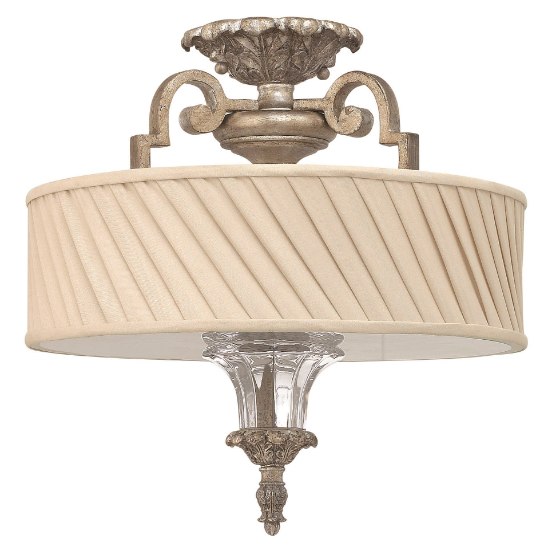 Foto para 75w Foyer Kingsley MED Silver Leaf* Semi-flush Mount