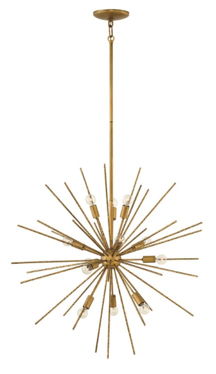 Picture of 60w Chandelier Tryst CAND Hammered Bronze Stem Hung Pendant