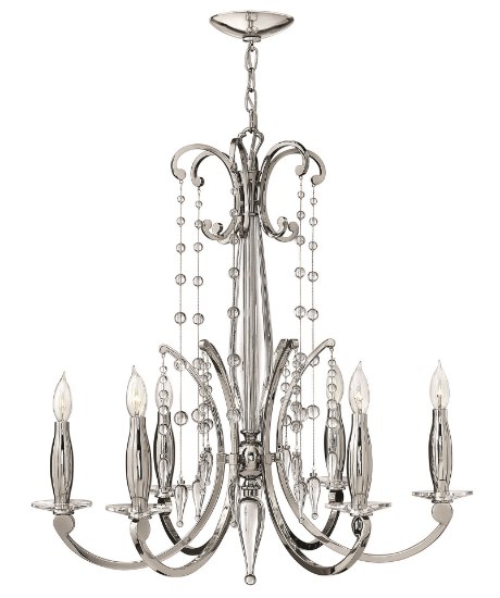 Picture of 60w Chandelier Alexandra CAND Polished Nickel* Single Tier Foyer