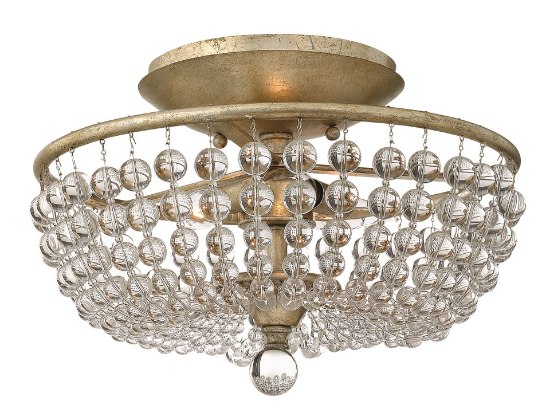 Foto para 60w Foyer Caspia CAND Silver Leaf* Semi-flush Mount