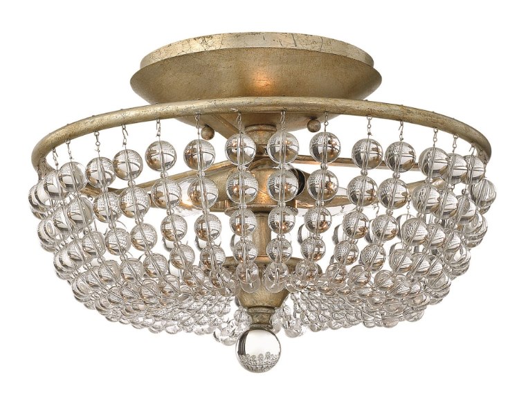 Picture of 60w Foyer Caspia CAND Silver Leaf* Semi-flush Mount