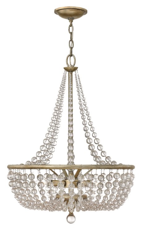Picture of 60w Foyer Caspia CAND Silver Leaf* Single Tier Foyer