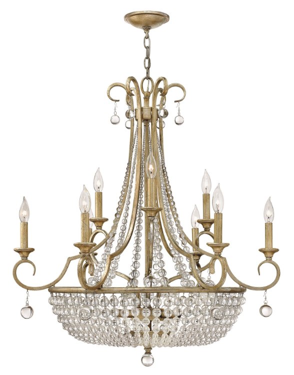 Picture of 60w Foyer Caspia CAND Silver Leaf* Two Tier Foyer