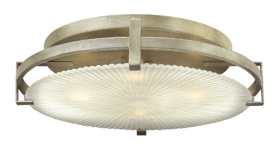 Picture of 60w Sconce Helios CAND Etched Piastra Silver Leaf* Flush Mount