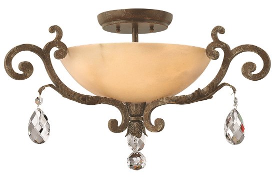 Foto para 60w Foyer Barcelona CAND Tinted Natural Alabaster French Marble Semi-flush Mount