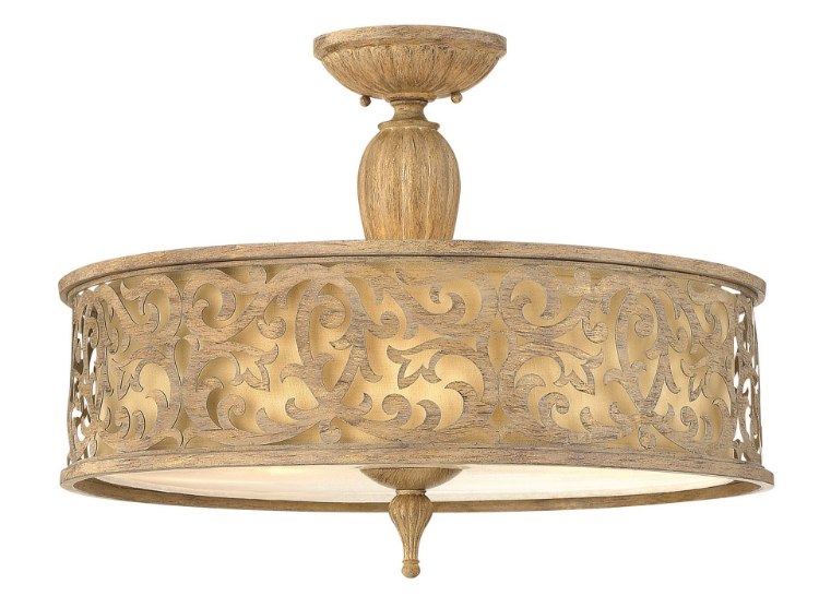 Foto para 100w Foyer Carabel MED Brushed Champagne Semi-flush Mount