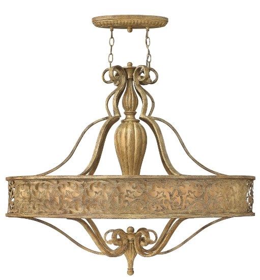 Picture of 100w Chandelier Carabel MED Brushed Champagne Single Tier Foyer