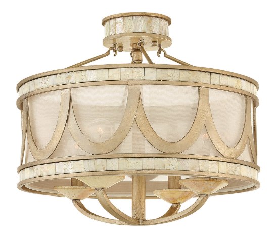 Picture of 60w Foyer Sirena CAND Champagne Gold Semi Flush Mount