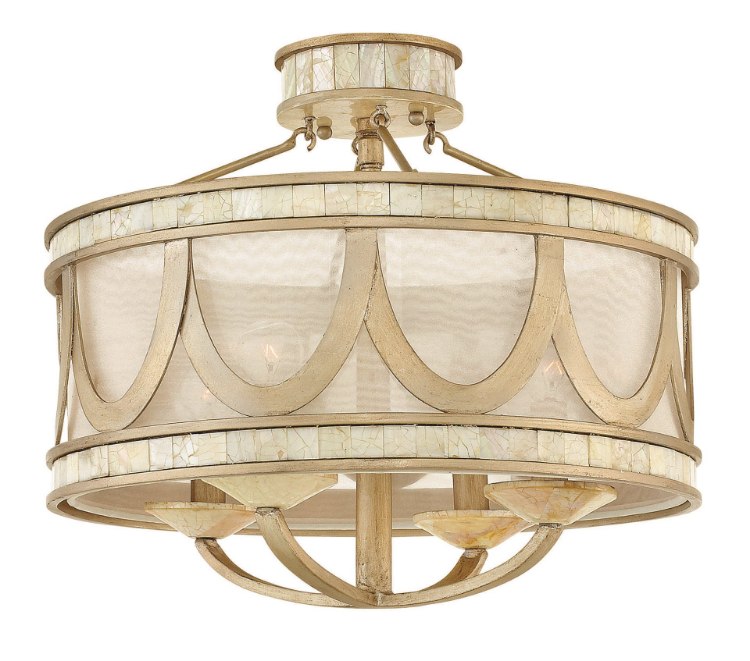 Foto para 60w Foyer Sirena CAND Champagne Gold Semi Flush Mount
