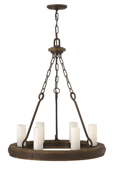 Picture of 60w Chandelier Cabot CAND Etched Opal Rustic Iron* Single Tier