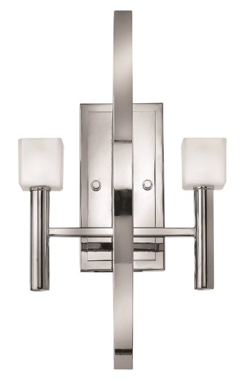 Picture of 60w Sconce Mondo G-9 Frosted Cube-Shaped Polished Chrome* Two Light Sconce