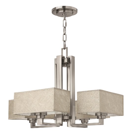 Foto para 75w Chandelier Quattro MED Brushed Nickel* Single Tier