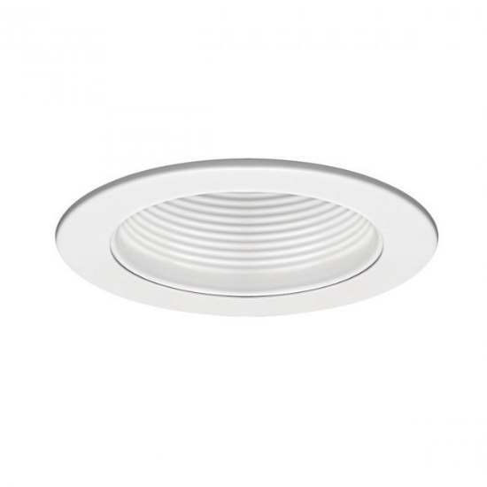 Picture of 50w 4" White Line Voltage Step Baffle Downlight Recessed Trim