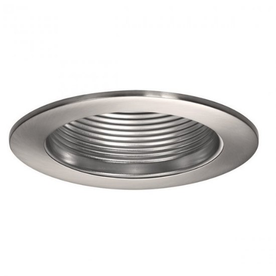 Picture of 50w 4" Brushed Nickel Line Voltage Step Baffle Downlight Recessed Trim