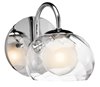 Foto para 40w Niu Clear Optic Outside Glass With Satin-Etched Inner Globe With Clear Glass Reveal Chrome G9 sconce