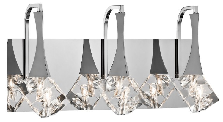 Picture of 20w Rockne Clear K9 Crystal Chrome G4 3 light vanity