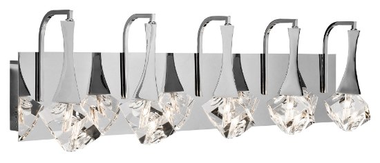 Foto para 20w Rockne Clear K9 Crystal Chrome G4 5 light vanity