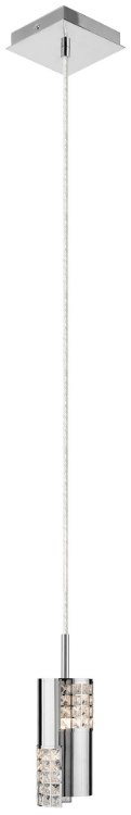 Foto para 40w Daudet Laser Cut Chrome Metal Shade With Encapsulated Crystal Accents Chrome G9 mini pendant