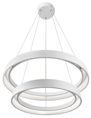 Mostrar detalles para 1483lm Fornello Sand Textured White Integrated LED 2 ring (light) pendant Imagen de 1483lm Fornello Sand Textured White Integrated LED 2 ring (light) pendant