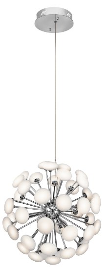 Picture of 2641lm Kotton Frosted Glass White Chrome Integrated LED Warm white LED 49-light Chandelier/Foyer