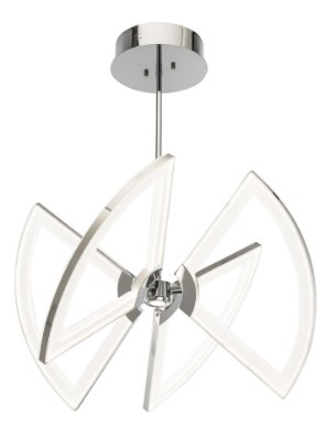 Mostrar detalles para 1822lm Cykel Frosted Acrylic Chrome Integrated LED 4 Light Pendant Imagen de 1822lm Cykel Frosted Acrylic Chrome Integrated LED 4 Light Pendant