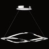 Foto para 1681lm Meridian Etched Acrylic Chrome Integrated LED 1 Head Island Pendant