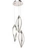 Picture of 1235lm Meridian Etched Acrylic Chrome Integrated LED 3 Head Pendant Cluster